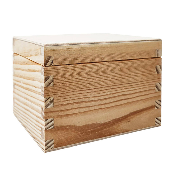 Holzschatulle Schmuck – Kiefernholzbox zum Dekorieren & Decoupage 14,5×12×10 cm