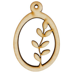 Holzei-Anhänger 7cm - Basilikum im Ei