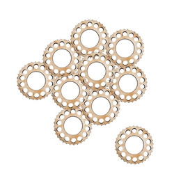 Holzverzierung Zahnrad Nr. 10 - Set mit 10 Stück - Decor