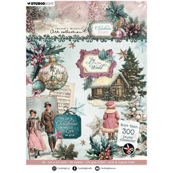 STUDIO LIGHT Scrapbooking-Papier Set A5 mit Elementen - Christmas Blush