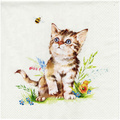 SERVIETTEN 1 Stück Motivservietten Decoupage Napkin 33x33cm, Kira Katzen