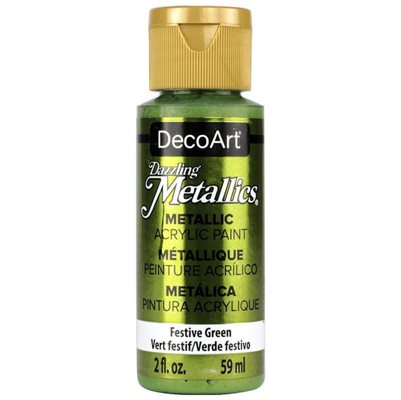 DECOART Dazzling Metallics Acrylic Paint, Acrylfarbe - Festive Green 59 ml
