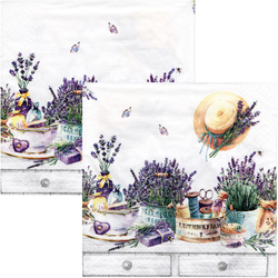 SERVIETTEN 1 Stück Motivservietten Decoupage Napkin 33x33cm, Lavender Farm in Provence 