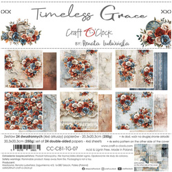 Scrapbooking Papier Set 20x20 - Craft o'clock - Timeless Grace