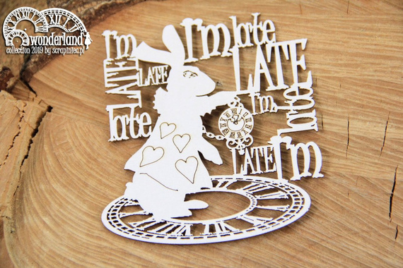 SCRAPINIEC Dekorpappe Die Cut Chipboard Dekoration Ornament, Wonderland 5380