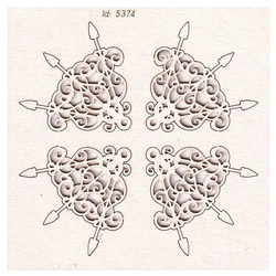 SCRAPINIEC Dekorpappe Die Cut Chipboard Dekoration Ornament, Ecken 5374
