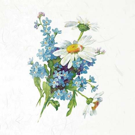 ITD Reispapier Decoupage SET Bastelpapier, Vergissmeinnicht RSM077 