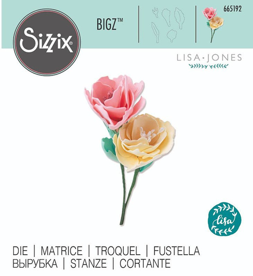SIZZIX Bigz Stanzform Präge Stanzschablone Cutting Die, 3-D Wildflowers 665192