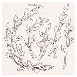 SCRAPINIEC Dekorpappe Die Cut Chipboard Dekoration Ornament, Reisig Laub 5552