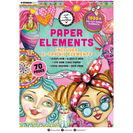 Scrapbooking Papier Set A4 - X-tra big elements Art by Marlene - Studio Light