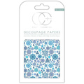 Schneeflocke Damast Decoupage Papier 35x40cm 3Stk Schneeflocken
