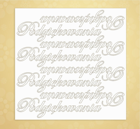 SCRAPINIEC Dekorpappe Die Cut Chipboard Dekoration Ornament, Podziękowania