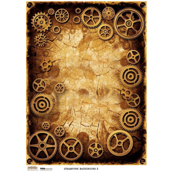 Reispapier Decoupage Bastelpapier A4 - Scraplove - Steampunk Background 2