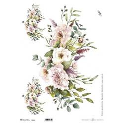 ITD Reispapier Decoupage Bastelpapier A3 Pfingstrosenblüten R563L 