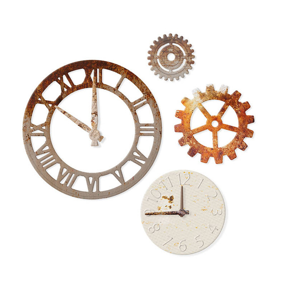 DPCRAFT Stanzform Präge Stanzschablone Cutting Die - Uhr und Rädchen