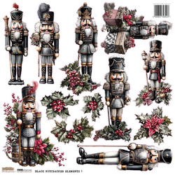 AUFKLEBER papier - ScrapLove -Black Nutracker Elements 1 - Schwarzer Nussknacker