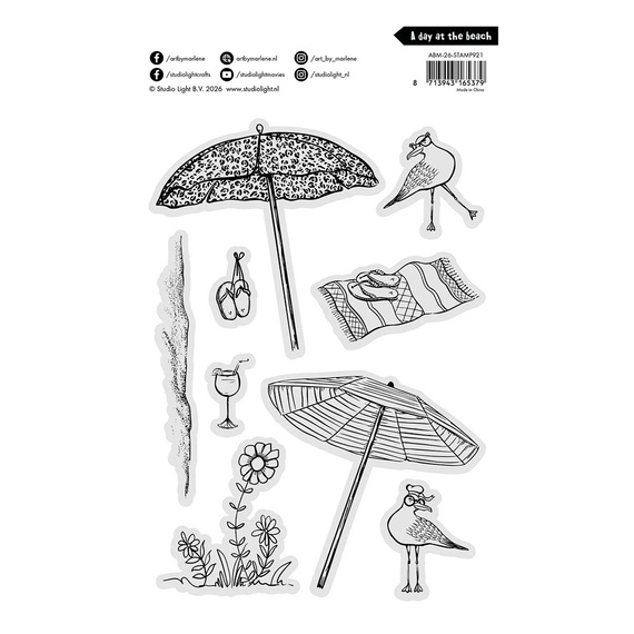 STUDIOLIGHT - Transparenten Stempel - A day at the beach Art by Marlene