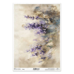 Reispapier für Decoupage A4 - florale Motive, lavendel - R2697 - Itd Collection