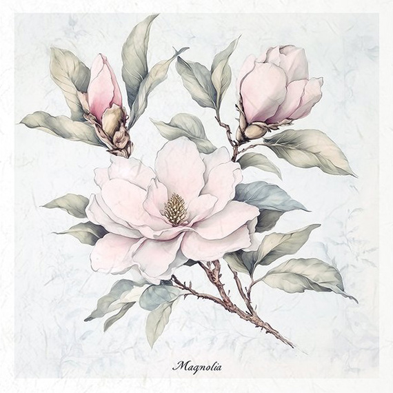 Reispapier-Set-Bastelpapier - ITD - RSM176 Blumen, Magnolie, Apfelblüten
