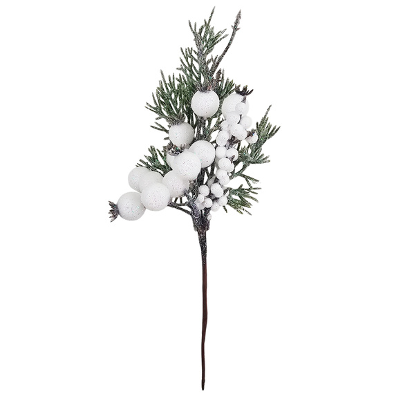 Weihnachtszweig weiß gefrostet - 1 Zweig