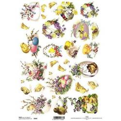 ITD Reispapier Decoupage Bastelpapier Softpapier Serviettentechnik, Hühner R489