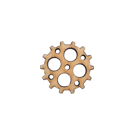 Holzverzierung Zahnrad Nr. 9 - Set mit 10 Stück - Decor