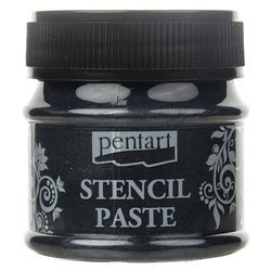 PENTART - Paste für Schablonen - Stencil Paste - metallisch - schwarz - 50 ml