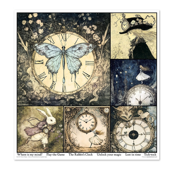 ITD COLLECTION Setz 11Stk 30x30cm Scrapbooking Papier -  Alice's Magic 1