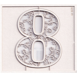 SCRAPINIEC Dekorpappe Die Cut Chipboard Dekoration Ornament, Monogramm 8 - Monograce - 7cm