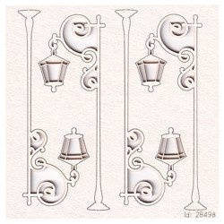 Dekorpappe Die Cut Chipboard Laterne 01 kleiner Satz - Park Avenue Laterne 01 Satz SCRAPINIEC
