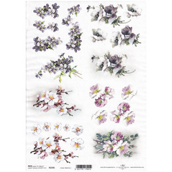ITD Reispapier Decoupage Bastelpapier Softpapier Serviettentechnik, Obstblüten R2195
