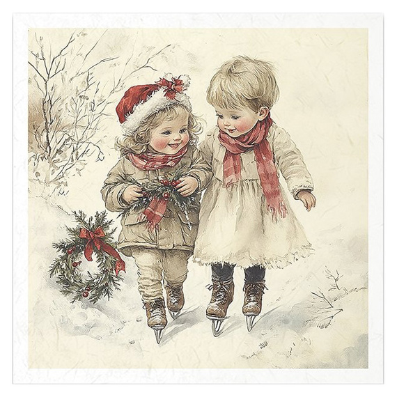 Reispapier-Set - Kinder, Weihnachten, Winter, Retro - RSM199 - Itd Collection