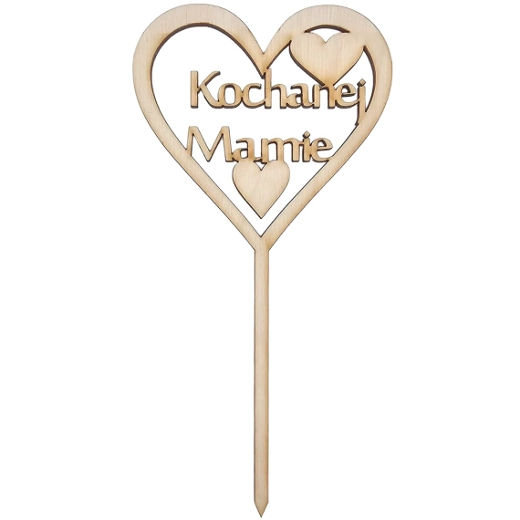 Holzverzierung Topper Kochanej Mamie Untertitel PL Dekor 20cm