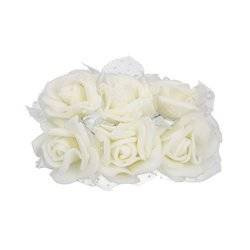 Ecru-Schaumstoffblumen mit Tüll