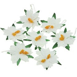 WEIHNACHTSSTERNE Mullberry Papier Papierblumen - weiß 25 mm/25 STK.