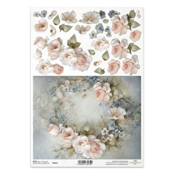 Reispapier Decoupage Bastelpapier für Decoupage A4 R2612 3D-Kranz