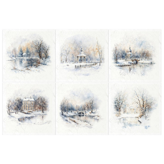 Scrapbooking-Bastelpapier-Set reisfelder - ITD - RSM139 Winteransichten