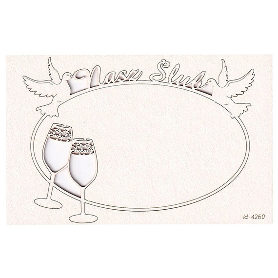 SCRAPINIEC Dekorpappe Die Cut Chipboard Dekoration Ornament, Nasz Ślub Hochzeit