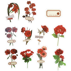 AUFKLEBER folie - Rote Blumen und Etiketten