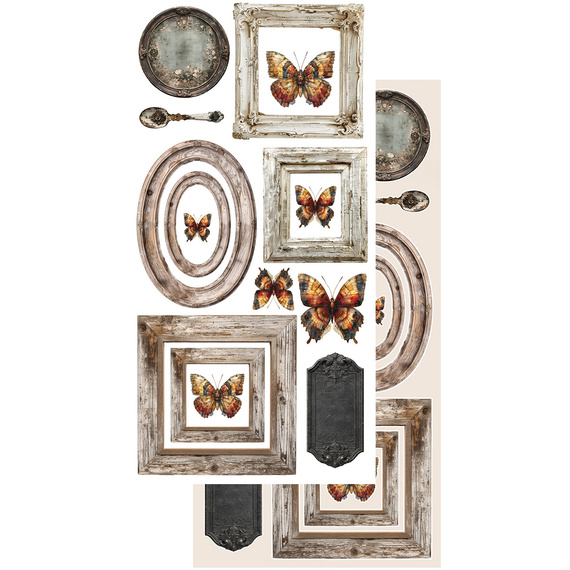 ALCHEMY OF ART Set 15x30cm Scrapbooking Papier, In silence, vintage