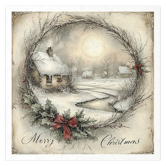 Reispapier-Set - Kinder, Weihnachten, Winterlandschaft - RSM186 - Itd Collection