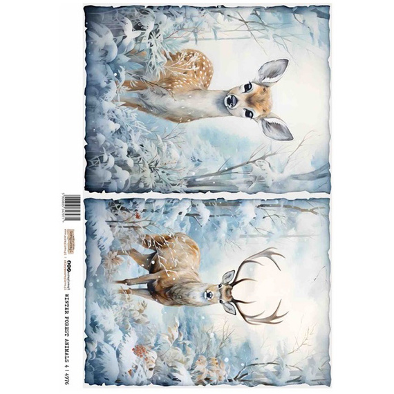 Reispapier A4 - ScrapLove - Winter Forest Animal 4 - Winterwaldtiere