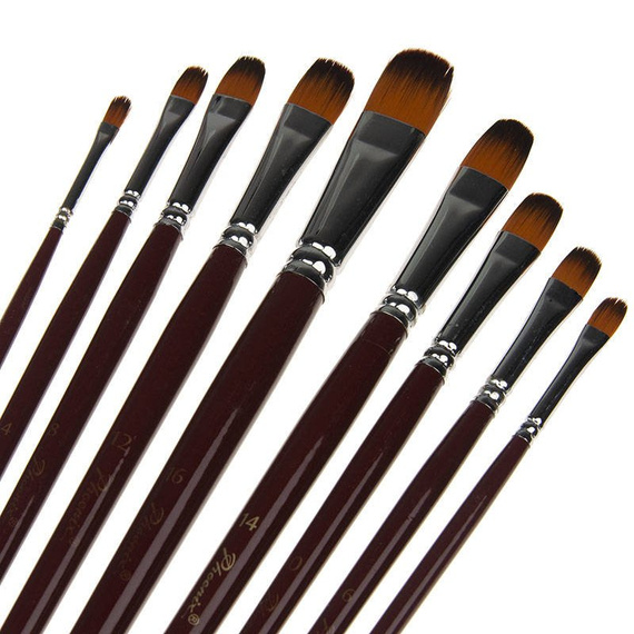 PHOENIX Synthetische Katzenzungenbürste - 9-teiliges Set