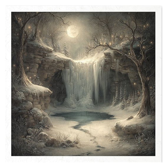 Reispapier-Set - Winter, Schnee, Frost, Nacht, Landschaft, Landschaft - RSM210 - Itd Collection