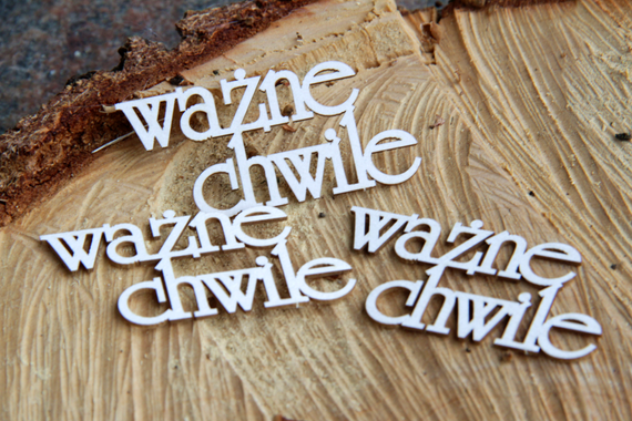 SCRAPINIEC Dekorpappe Die Cut Chipboard Dekoration, Inschrift Ważne chwile 3699