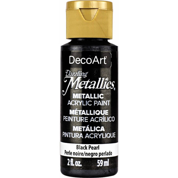 DECOART Dazzling Metallics Acrylic Paint, Acrylfarbe - Black Pearl 59 ml 