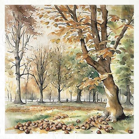 Reispapier-Set - ITD RSM102 Herbstansichten, Herbst, Park