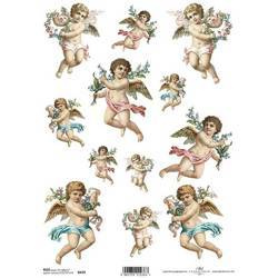 ITD Reispapier Decoupage Bastelpapier Serviettentechnik, R479 kleine Engel