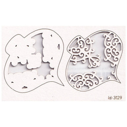 SCRAPINIEC Dekorpappe Die Cut Chipboard Dekoration Ornament 2-lagig - Eiszapfen 01 Idea d'oro