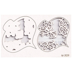 SCRAPINIEC Dekorpappe Die Cut Chipboard Dekoration Ornament 2-lagig - Eiszapfen 01 Idea d'oro 